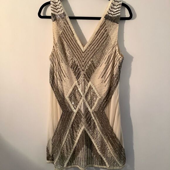 #125 THE JETSET DIARIES the nude beaded mini dress - Picture 5 of 13